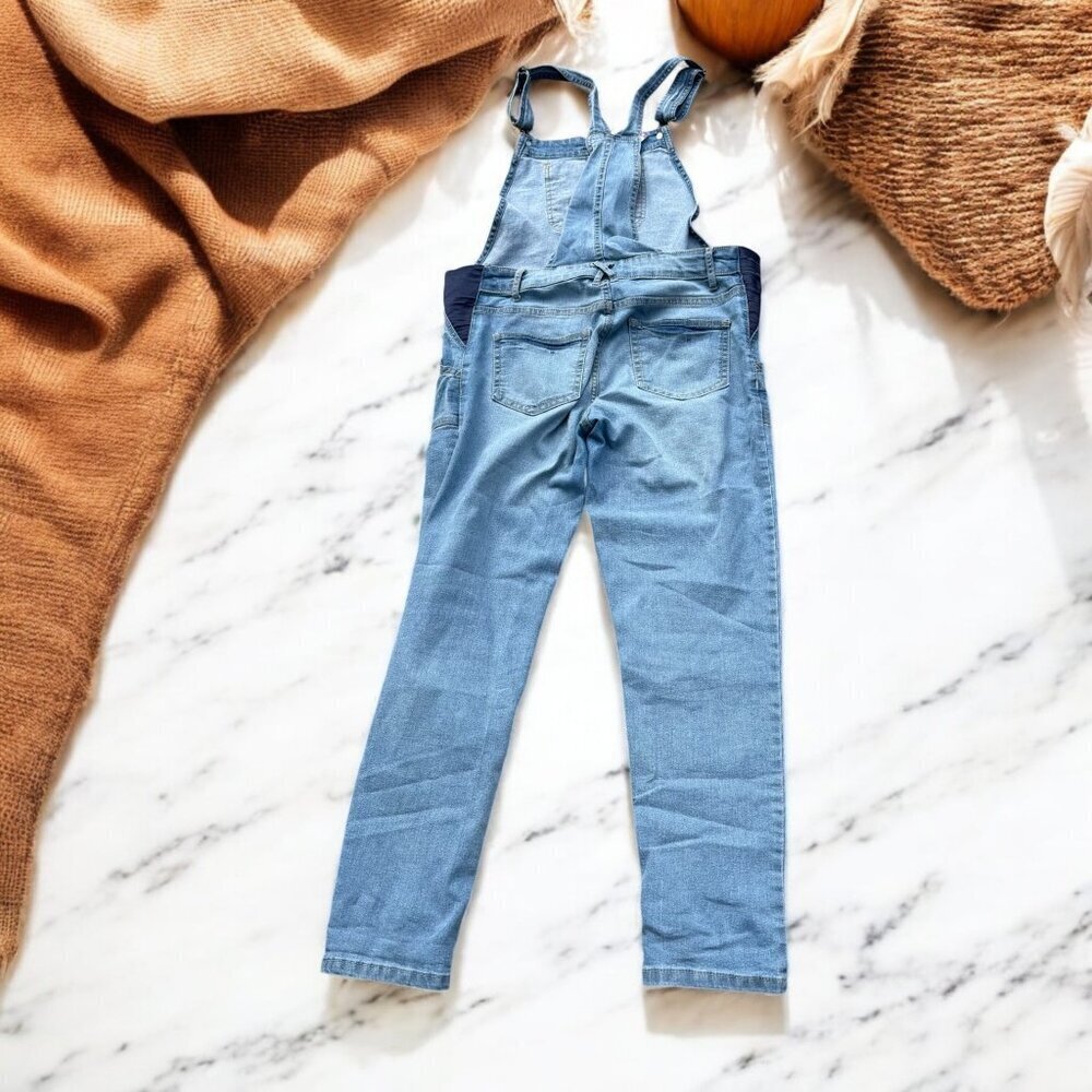 Planet Motherhood Pull On Cotton Maternity Overalls Size Small W/ Pockets - Picture 10 of 13